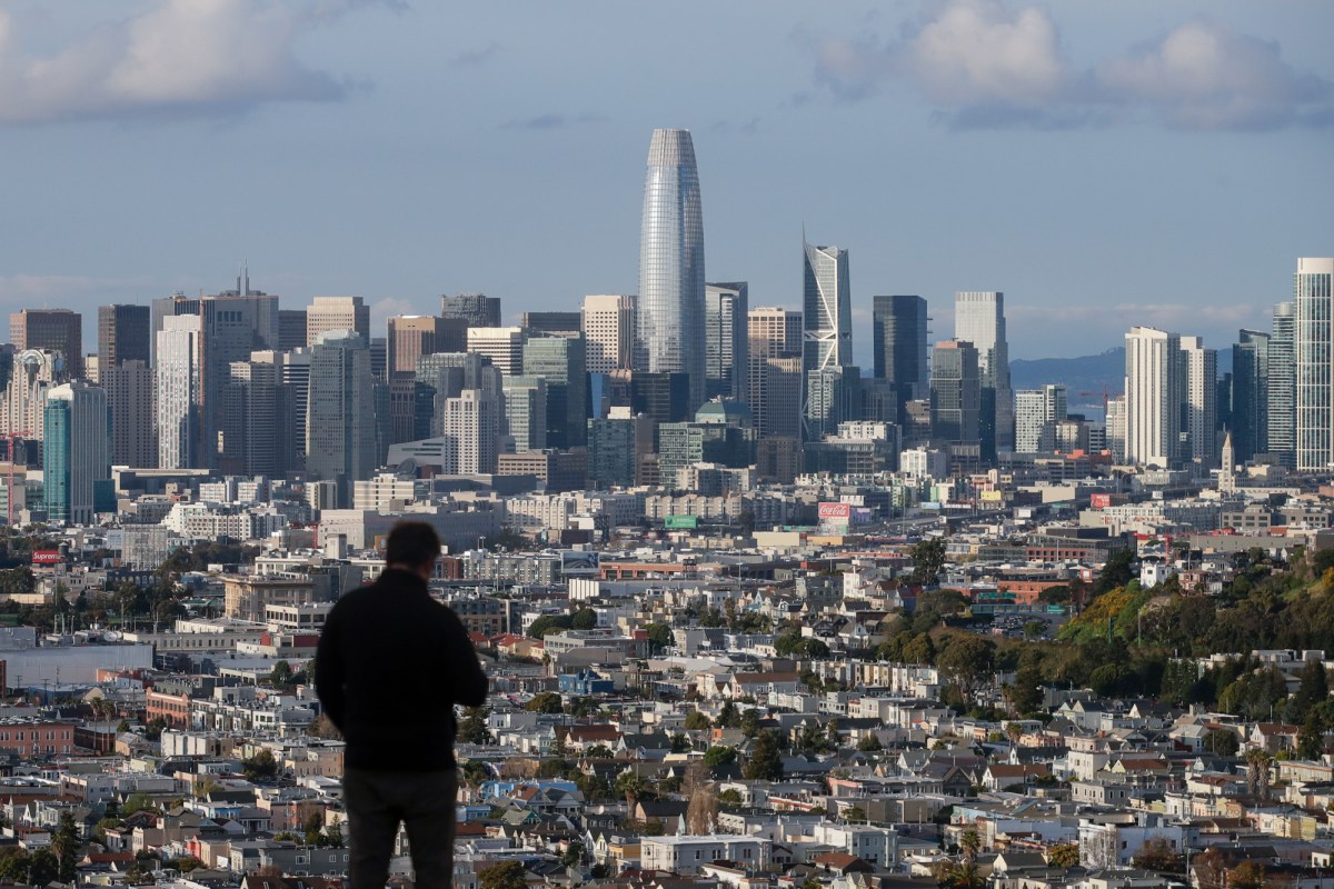 The skyline of San Francisco as seen from Bernal Heights Hill on March 16, 2020. Photo by Jeff Chiu, AP Photo