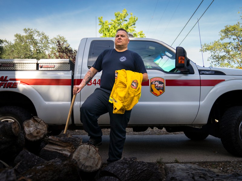 CalFire Battalion Chief Brad Niven at his home in Sonora on June 8, 2022. Photo by Julie Hotz for CalMatters