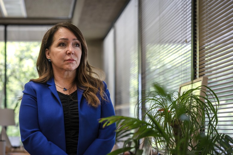 Marcie Frost, CEO of CalPERS, at the regional office in Sacramento on June 26, 2023. Photo by Rahul Lal for CalMatters