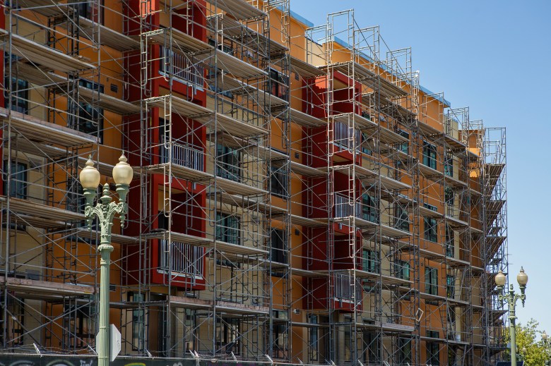 Casa Sueños, an affordable housing complex at 3500 E. 12th St. in Oakland on Aug 7, 2023. Photo by Semantha Norris, CalMatters