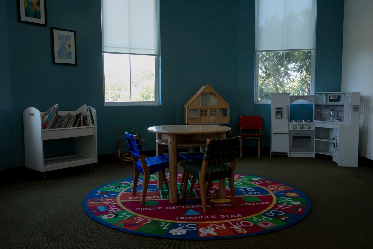 A play area at WestCoast Children’s Clinic in Oakland on Sept. 22, 2021. The clinic serves nearly 1500 children annually, many of whom are low-income. Photo by Anne Wernikoff, CalMatters