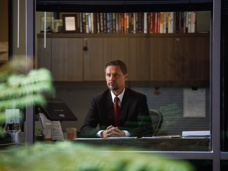 Paul Parker, executive officer of the Citizens’ Law Enforcement Review Board, inside his office in San Diego on Oct. 17, 2023. Photo by Kristian Carreon for CalMatters