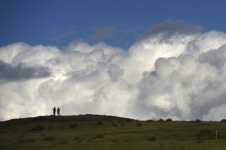 Clouds gather as above a ridge in Mountain View on Jan. 7, 2016. Photo by Noah Berger, Reuters